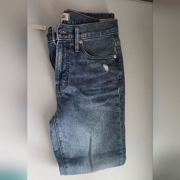 NWT Madewell The Mid-Rise Perfect Vintage Jean : Knee-Rip Edition SIZE 25 - Picture 4 of 7